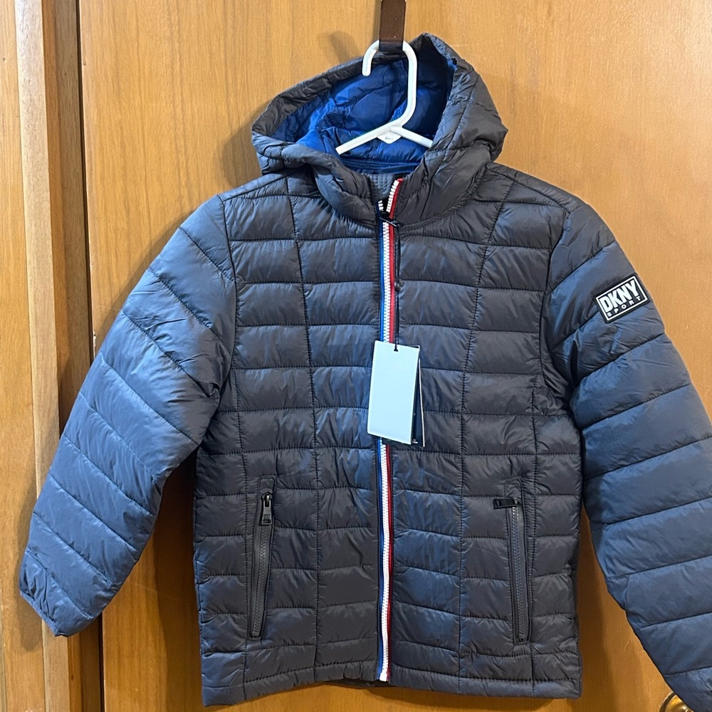 DKNY Gray Puffer‎ Winter Jacket Coat Size Medium 10-12 NEW with Tags